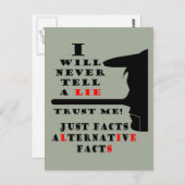 Carte postale Mensonge à Long Nez Alternative Fait (Devant / Derrière)