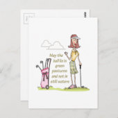 CARTE POSTALE MENSONGE DANS LES PASTURES VERTES (Devant / Derrière)