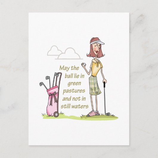 CARTE POSTALE MENSONGE DANS LES PASTURES VERTES (Devant)