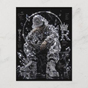 Carte Postale Mentalité de roi Diamant Streetwear Esthétique