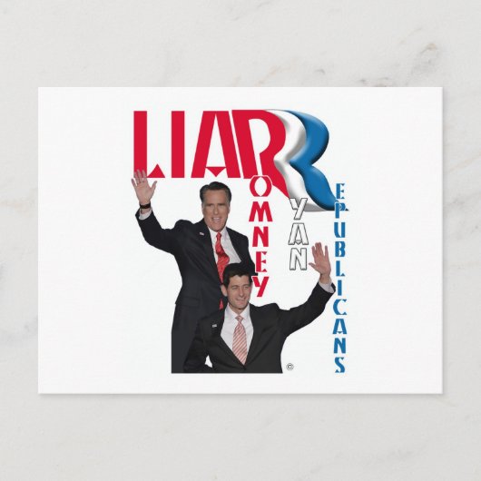 Carte Postale Menteur - Mitt Romney & Paul Ryan (Devant)