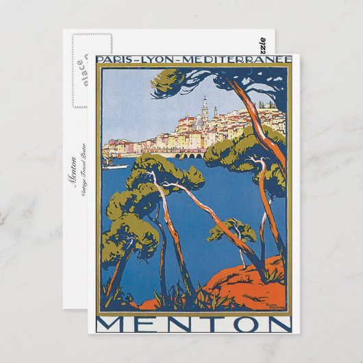Carte Postale Menton (Devant / Derrière)