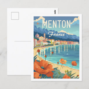 Carte Postale Menton France Célèbre Vintage voyage Place