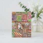 Carte Postale Meow au marché (Debout devant)