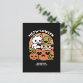 Carte Postale Meow-Loween - Festive Halloween Conception de chat (Debout devant)
