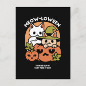 Carte Postale Meow-Loween - Festive Halloween Conception de chat (Devant)