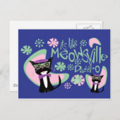 Carte Postale Meowsville Daddy-O Beatnik Kitty 2 (Devant / Derrière)