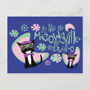 Carte Postale Meowsville Daddy-O Beatnik Kitty 2