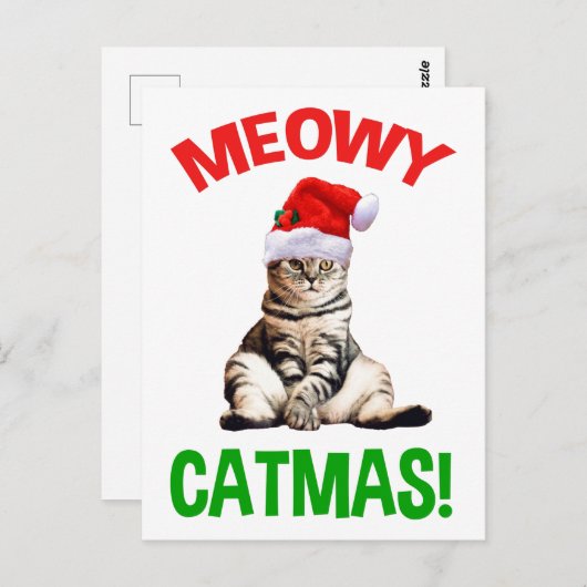 Carte Postale Meowy Catmas ! (Devant / Derrière)