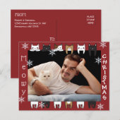 Carte Postale Meowy Christmas Ajouter Vacances photo (Devant / Derrière)