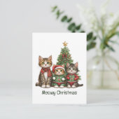 Carte Postale Meowy Christmas Cats (Debout devant)