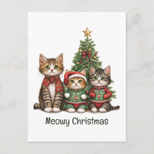 Carte Postale Meowy Christmas Cats (Devant)