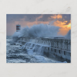 Carte Postale Mer agitée à Porto, Portugal