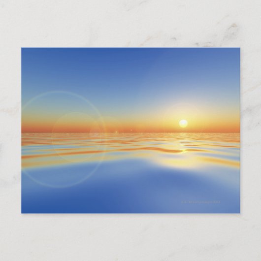 Carte Postale Mer avec soleil (Devant)