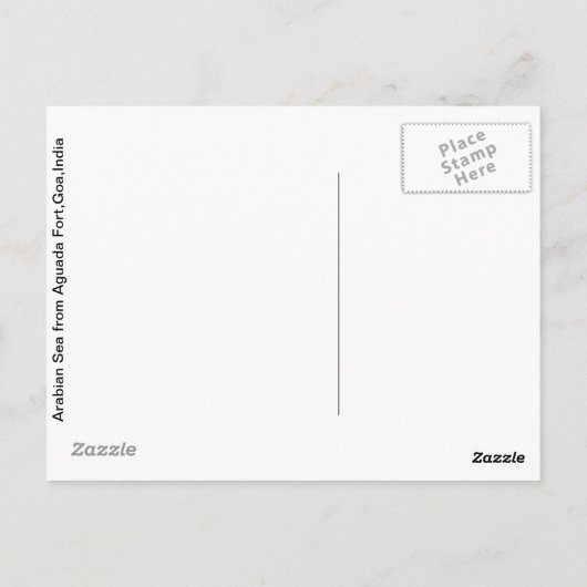 Carte Postale Mer bleue de Goa, Inde (Dos)