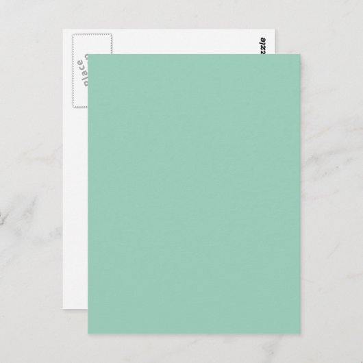 Carte Postale Mer clair Vert Mode Couleur Tendance Mer Mousse (Devant / Derrière)