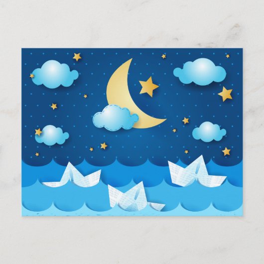 Carte Postale Mer de nuit (Devant)