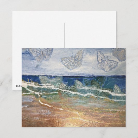 Carte Postale Mer de papillon Poste (Devant / Derrière)