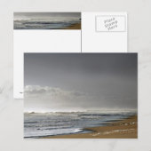 Carte Postale Mer de tempête, Quai éloigné (Devant / Derrière)