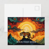 Carte Postale Mer des nuages Tigre coucher de soleil Abstrait pe (Devant / Derrière)