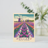 Carte Postale Mer des Tulipes - Hollande Vintage (Debout devant)