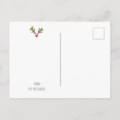 Carte Postale Mer et salutations Plage Noël avec Rudolph (Dos)