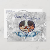 Carte postale Mer et voeux (Devant / Derrière)