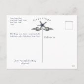 Carte postale Mer et voeux (Dos)