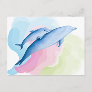 Carte Postale Mer incroyable avec des dauphins