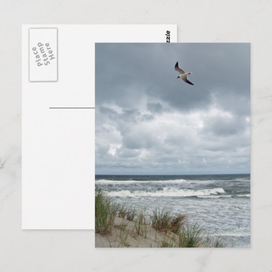 Carte Postale Mer orageuse (Devant / Derrière)