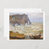 Carte Postale Mer orageuse à É tretat | Monet | (Devant / Derrière)