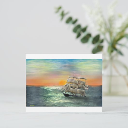 Carte Postale mer tranquille (Debout devant)