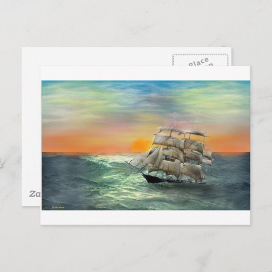 Carte Postale mer tranquille (Devant / Derrière)