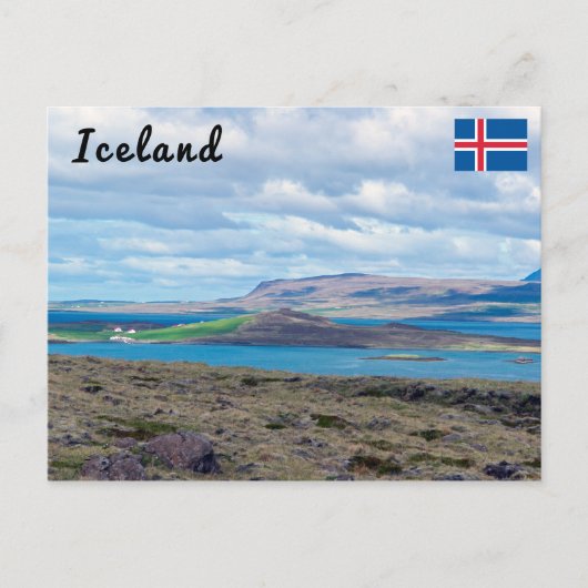 Carte Postale Mer typique de l'Islande avec fermes (Devant)
