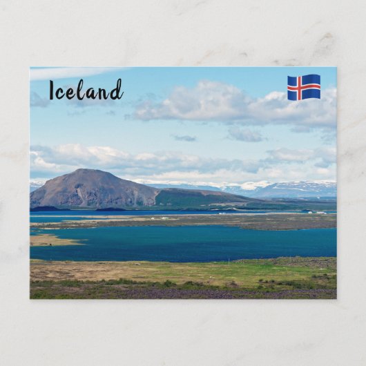 Carte Postale Mer typique de l'Islande avec fermes (Devant)
