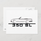 Carte Postale Mercedes 350 SL Type 107 (Devant / Derrière)