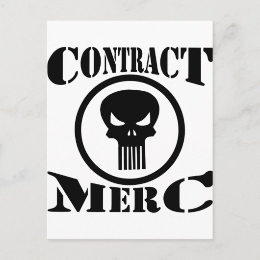 Carte Postale Mercenaire Merc Contrat (Devant)