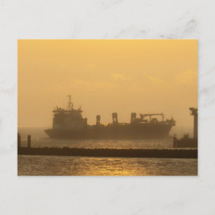 Carte Postale Merchant ship on the North Sea near Cuxhaven
