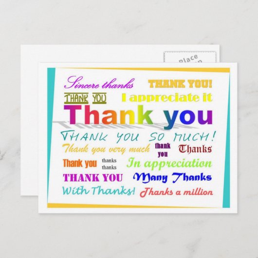 Carte Postale Merci (Devant / Derrière)