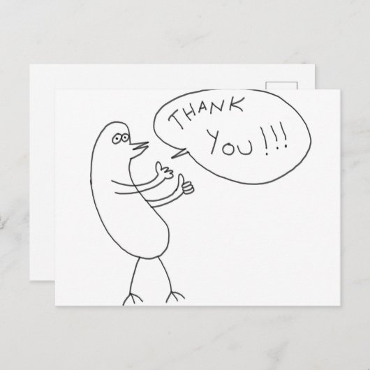 Carte postale Merci!!! (Devant / Derrière)