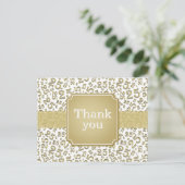 Carte Postale Merci 25 ? Motif de numéros Or/Blanc (Debout devant)