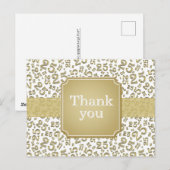 Carte Postale Merci 25 ? Motif de numéros Or/Blanc (Devant / Derrière)