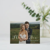 Carte postale Merci 2 photos à script moderne (Debout devant)