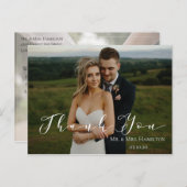 Carte postale Merci 2 photos à script moderne (Devant / Derrière)