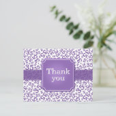 Carte Postale Merci 35 Motif Numérique Violet/Blanc (Debout devant)