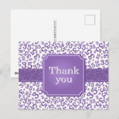 Carte Postale Merci 35 Motif Numérique Violet/Blanc (Devant / Derrière)