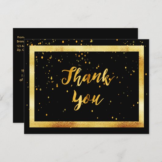 Carte postale Merci 50e anniversaire en or noir (Devant / Derrière)