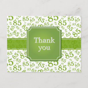 Carte Postale Merci 85 Motif de nombres Vert/Blanc