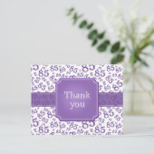 Carte Postale Merci 85 Motif de Numéro Violet/Blanc (Debout devant)