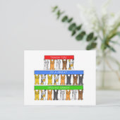 Carte Postale Merci à Cycling Coach Cartoon Cats (Debout devant)